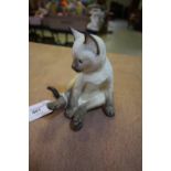 Royal Worcester porcelain Siamese kitten figure, black printed mark, dated 1978, 10cm high