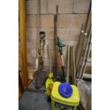 Quantity of garden tools inc weed sprayer