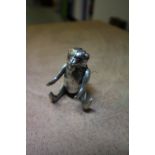 Rare Edward VII silver 'Teddy Bear' pin cushion with articulated arms and legs by H.V. Pithey &