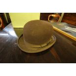 Brown Bowler Hat in Box