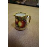 Royal Worcester porcelain 'Fruit' miniature cream jug, painted by Edward Townsend, blue printed