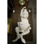 White Glazed Pottery Figure of a Clown