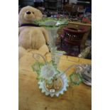 Victorian Green Tinted Glass Epergne