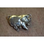 Silver Pig Brooch