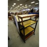 White Painted Bookshelf & Ebonised Trolley