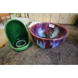 1930s Drip Glaze Bowl and Chamber Light