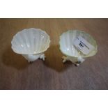 2 Belleek Shell Salts