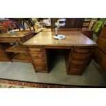 Oak Pedestal Office Desk