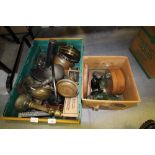 Box of Lamp Parts etc and Box of Various