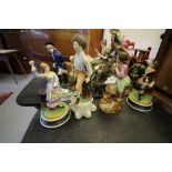 19th Century Staffordshire pottery figure and one other porcelain figure (A/F)