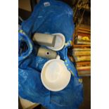 2 Chamber Pots, Stoneware Hot Water Bottles, Slipper pan