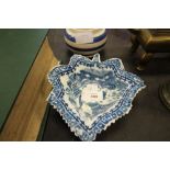 19th Century Blue and White Pickle Dish (A/F)