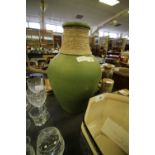 Green stoneware vase