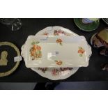 Colclough flower design plate and Clarice Cliff design ceramic tray