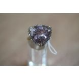 9ct Kunzite & Diamond Cocktail Ring, Size P