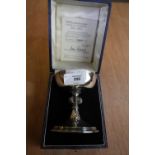 Elizabeth II silver 'Lincoln Cathedral 900th Anniversary' goblet by Alfred Jones, Birmingham 1972,