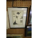 Aubrey Beardsley 'The Toilet of Salome' mounted and framed print