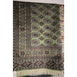 2.30 x 1.60 Green Ground Bokhara Carpet