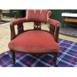 Edwardian mahogany tub armchair