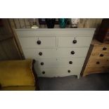 2 over 3 Green Painted Chest of Drawers