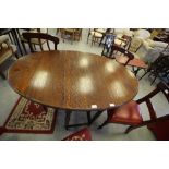 Oak Oval Shaper Drop Leaf Dinning Table