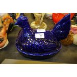 Portmeirion cobalt hen on nest