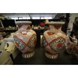 Pair of Chinese pottery vases, iron red decoration and 6 character marks to base