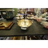 Silver plated cream jug and sugar bowl on stand and 2 Mappin & Webb plated bowls