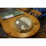 19th Century gilt oval mirror