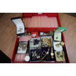 Box of silver and costume jewellery