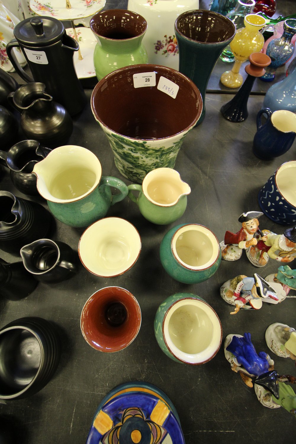 Quantity of Wetheriggs pottery wares - green slip etc - Image 2 of 2