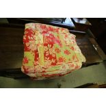 Large American Made Quilt and Pillow Case (red and cream flowers)