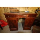 Victorian Mahogany Desk with green leather top