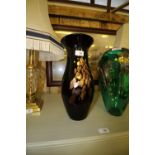 Amethyst Art Glass vase with aventurine inclusions