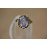 9ct Gold Amethyst Ring - Size O