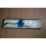 Butler & Wilson blue agate, freshwater pearl, garnet and carnelian flower bracelet
