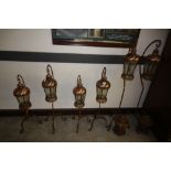 6 exterior lanterns and stands
