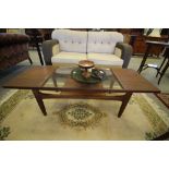 G Plan Teak Glass Top Coffee Table