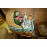 Quantity of dolls, two cradles, box of miniature dolls, clothes, etc together with Wedgwood