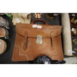 Vintage leather music satchel