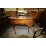 Large bow front inlaid sideboard