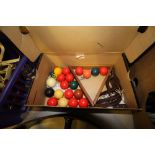 Child's snooker balls etc