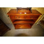 Yew wood finish dwarf bookcase