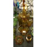 Quantity of Amber Glass including 1930's Bowls