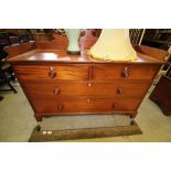 George III mahogany chest of drawers with gallery