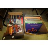 2 boxes of LPs, CDs and DVDs