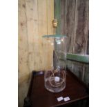 Large cylindrical glass lamp