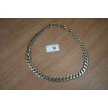 Flat curb-linked silver chain