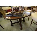 Large Circular Oak Coffee Table