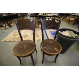 2 Thonet Bentwood chairs (label remains to underside)